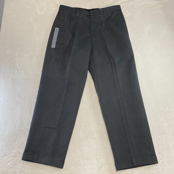 NWT EDDIE BAUER Nano Care Dress Casual Pleated Ruston Fit Pants Charcoal 34 x 30 - Picture 5 of 12